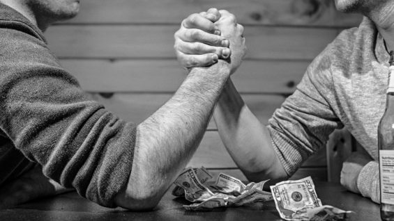 Man vs Man wrist wrestling